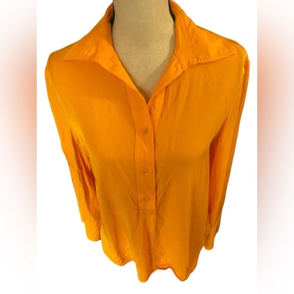 ZARA-size small silky viscose blend. Oversized Vneck, buttoned front & cuffs EUC - Picture 3 of 10